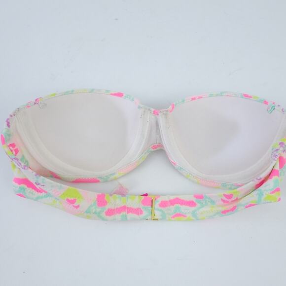 Victoria's Secret Bandeau Bikini Top Swimsuit 32B Neon Strapless Bathing Suit - Picture 2 of 3